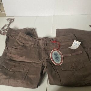 NWT & Vintage Be Bop Brown Capris Pants, Cargo Style
